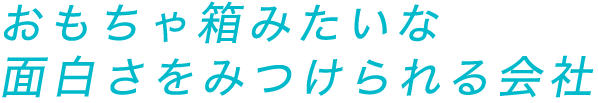 おもちゃ箱みたいな面白さをみつけられる会社